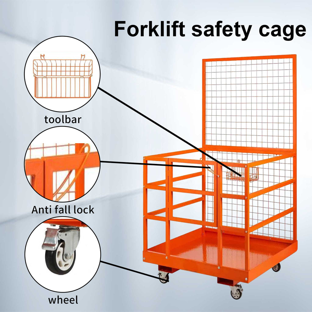 NOVAFORKLIFT OSHA-Compliant Forklift Work Platform Foldable Lifting Basket