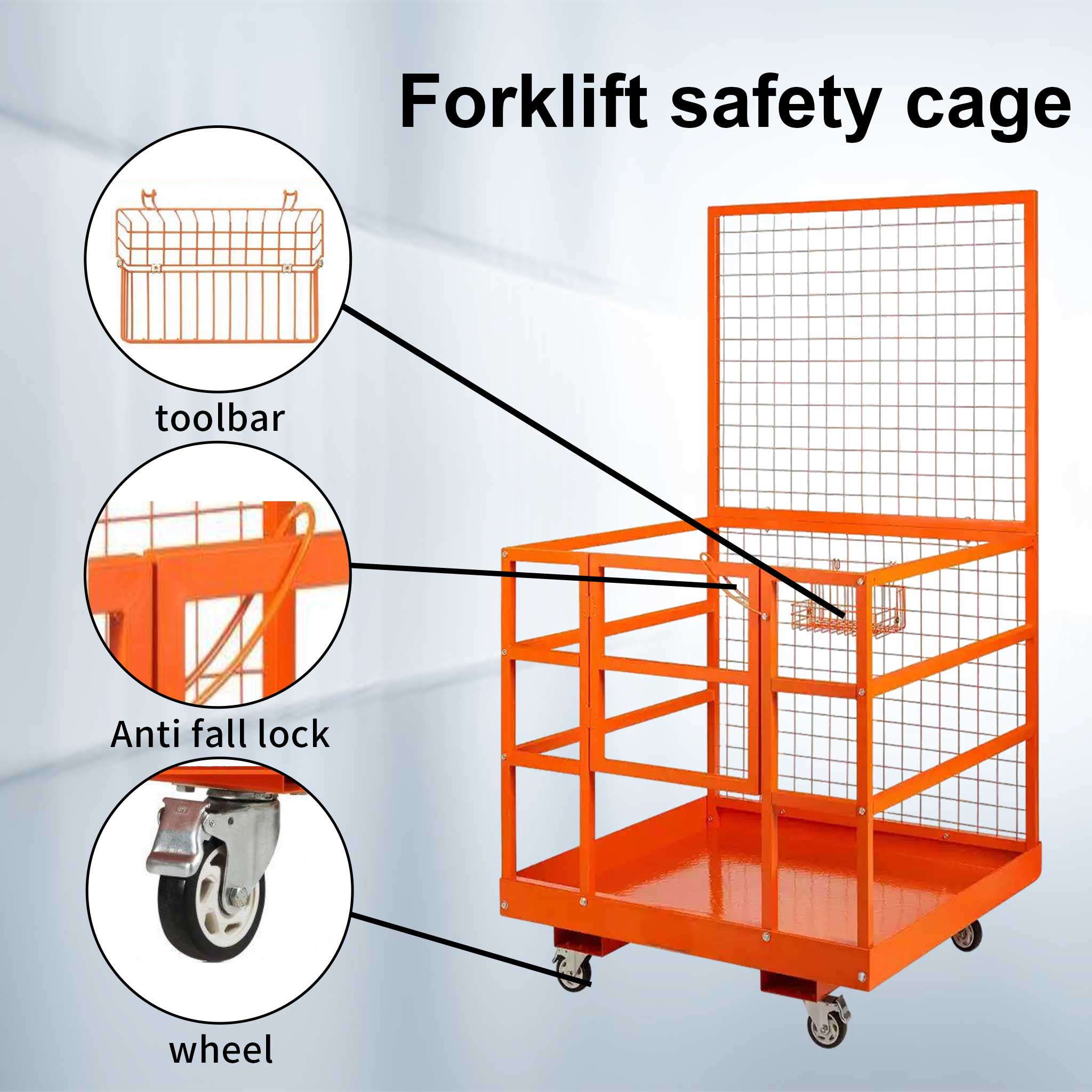 NOVAFORKLIFT OSHA-Compliant Forklift Work Platform Foldable Lifting Basket