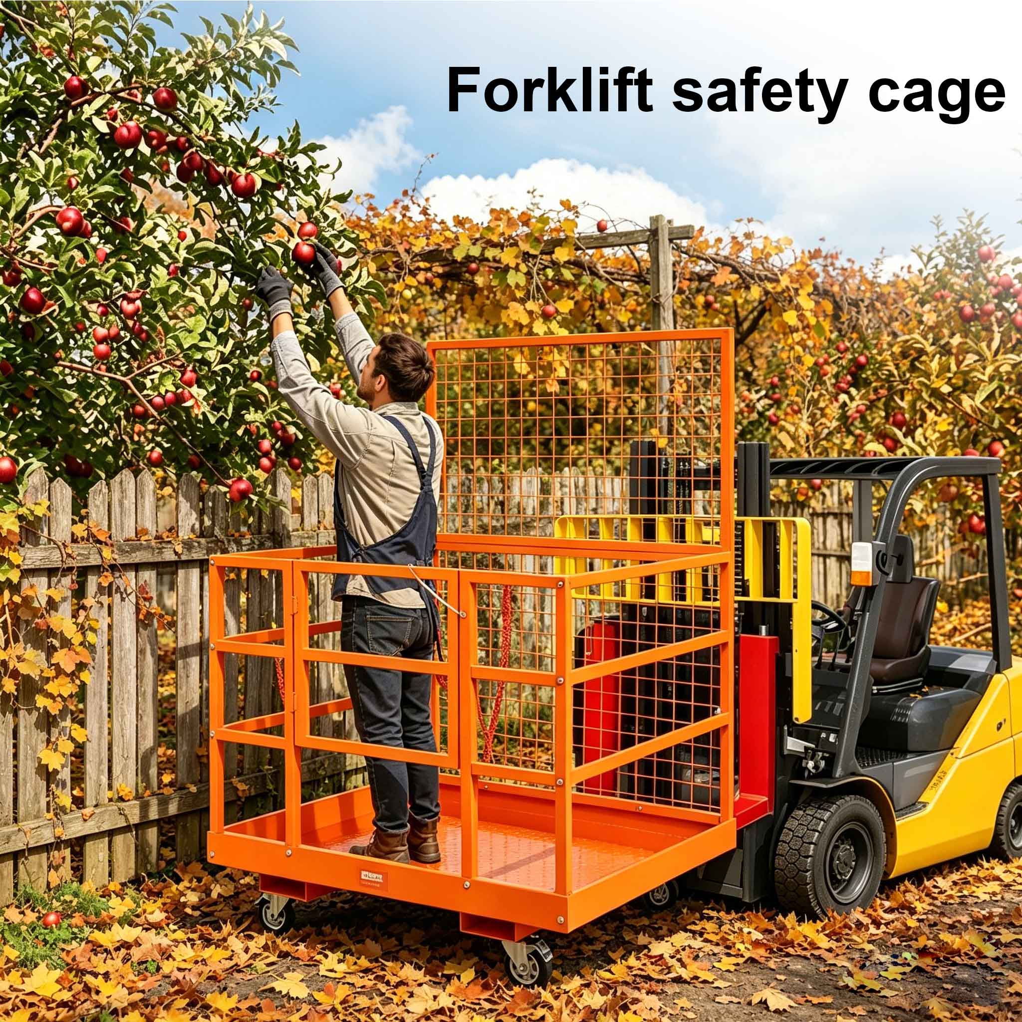 NOVAFORKLIFT OSHA-Compliant Forklift Work Platform Foldable Lifting Basket