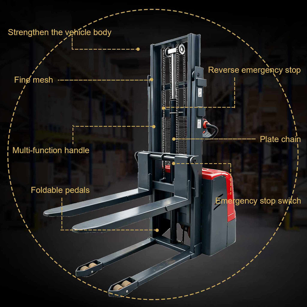 NovaFORKLIFT 3300lb warehouse narrow channel station driving electric stacker crane, electric stacker suitable for warehouse logistics, etc