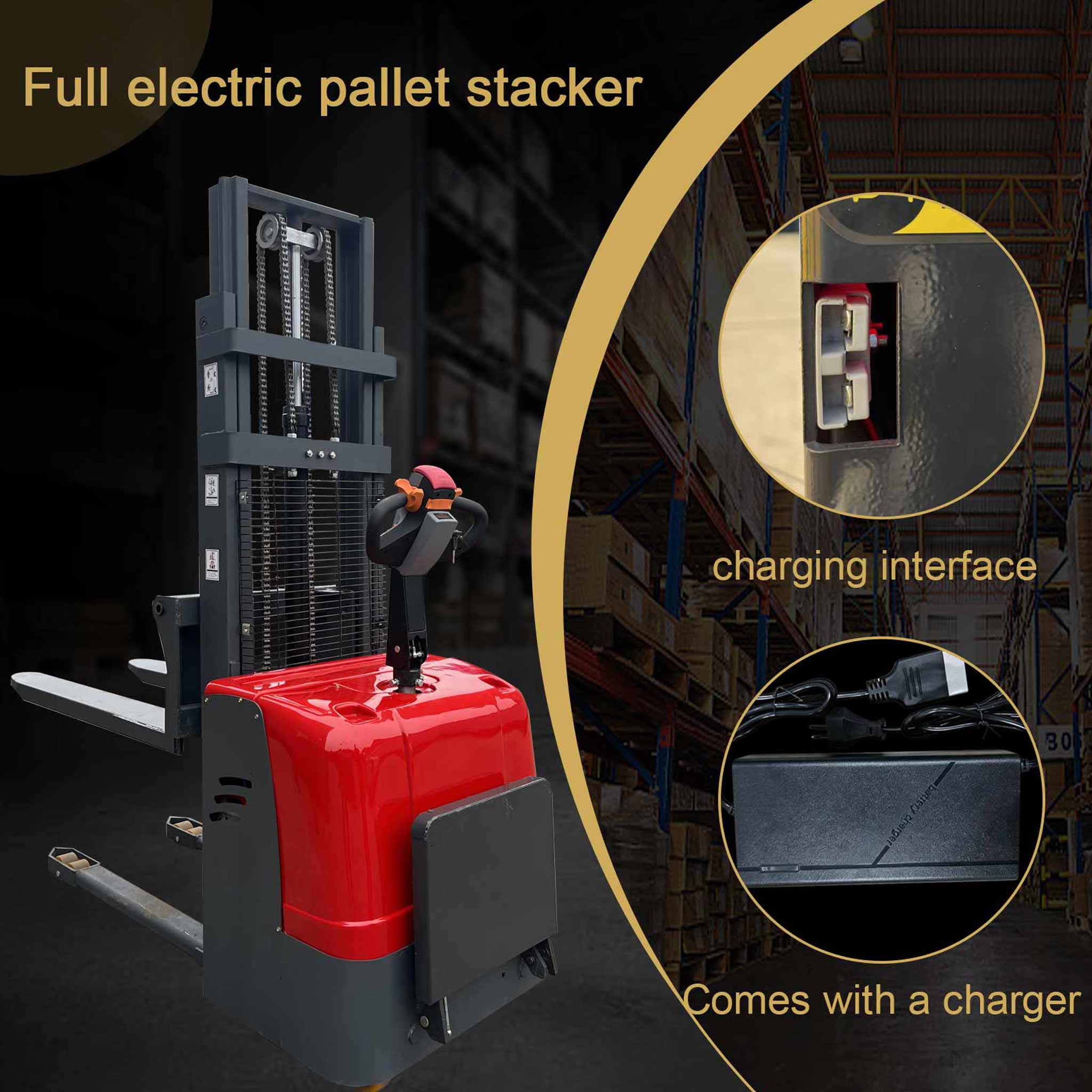 NovaFORKLIFT 5500lb electric stacker  Station driving electric stacker truck is suitable for warehouse logistics material handling