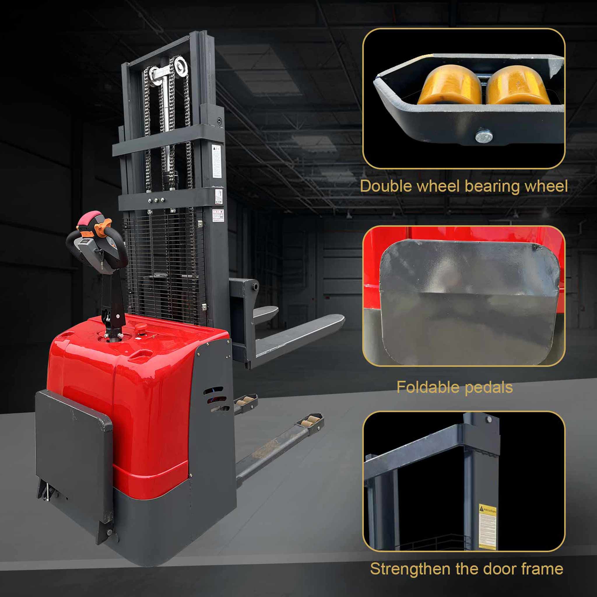 NovaFORKLIFT 3300lb warehouse narrow channel station driving electric stacker crane, electric stacker suitable for warehouse logistics, etc