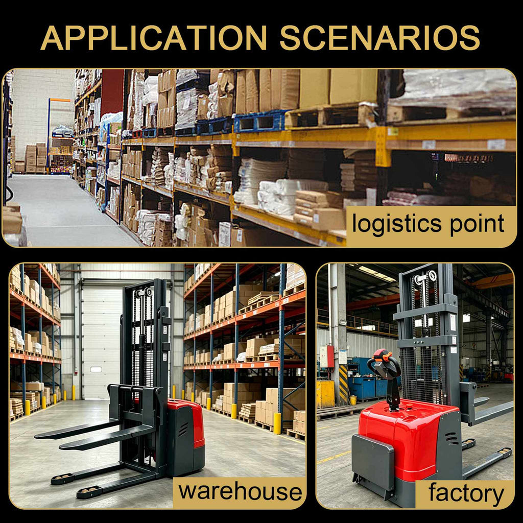 NovaFORKLIFT 4000lb warehouse stacker crane, electric stacker suitable for warehouse, storage room, back-end inventory handling, and general material handling scenarios