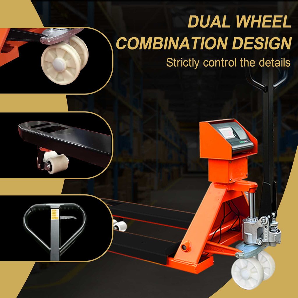 NovaFORKLIFT 5500 lbs Weighing Pallet Truck Heavy-Duty Digital Scale Hand Pallet Jack with LCD Display
