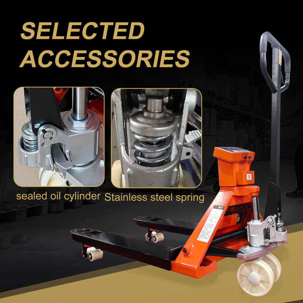 NovaFORKLIFT Full Size Weighing Pallet Truck Heavy-Duty Digital Scale Hand Pallet Jack with LCD Display