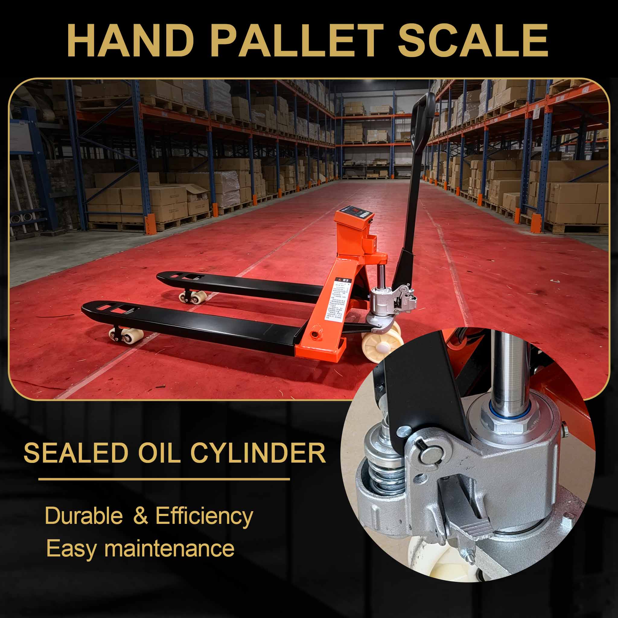 NovaFORKLIFT 6600 lbs Weighing Pallet Truck Heavy-Duty Digital Scale Hand Pallet Jack with LCD Display