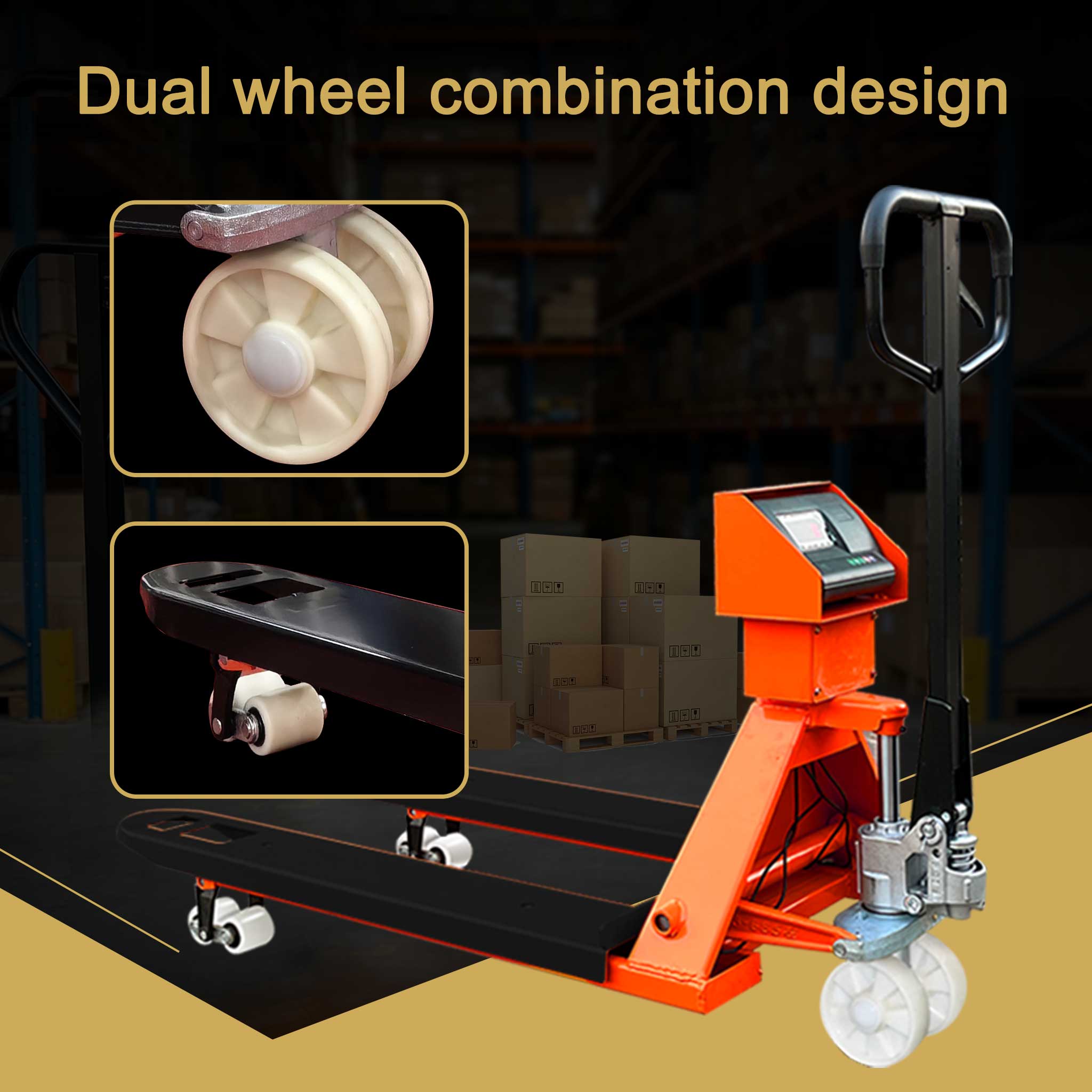 NovaFORKLIFT Full Size Weighing Pallet Truck Heavy-Duty Digital Scale Hand Pallet Jack with LCD Display