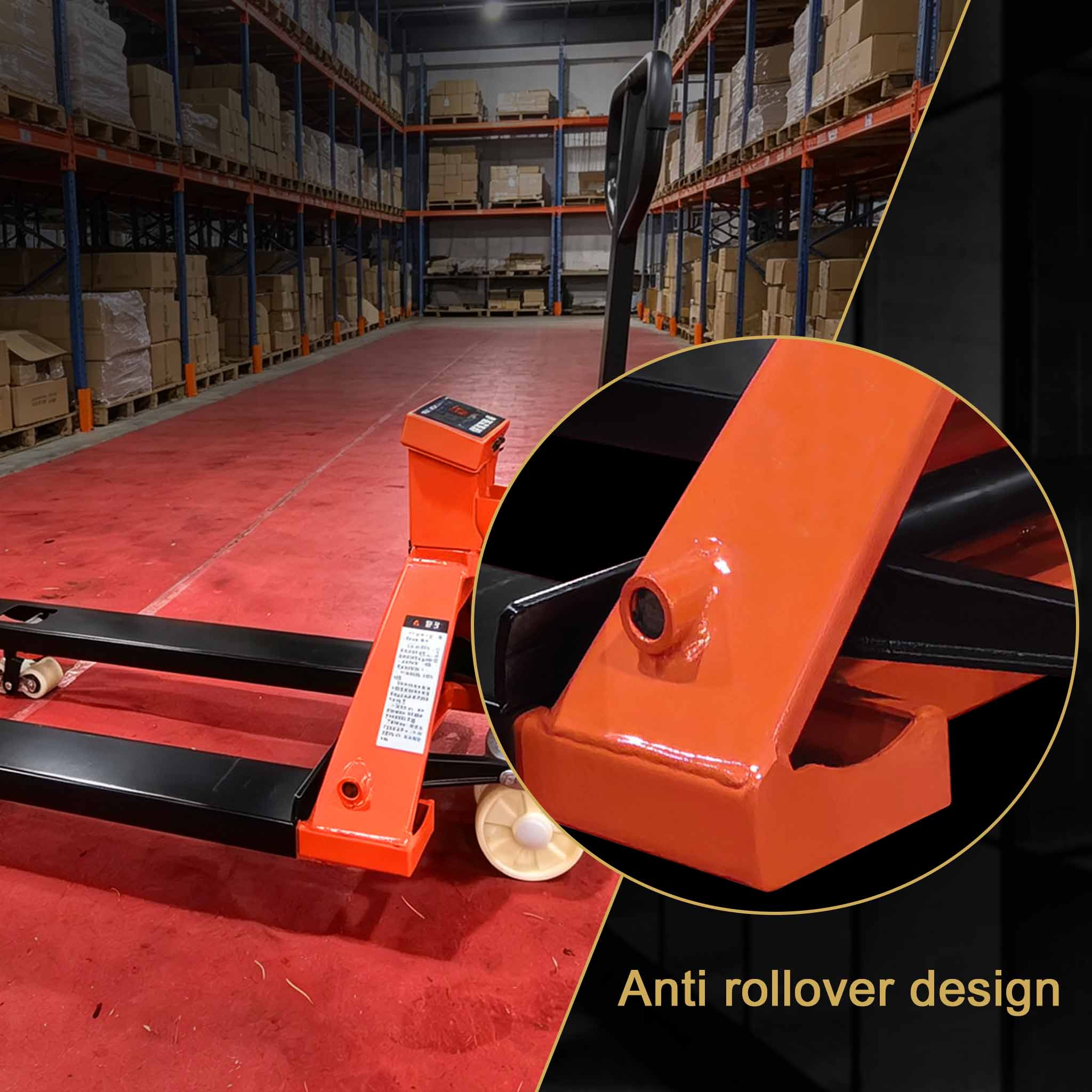NovaFORKLIFT 6600 lbs Weighing Pallet Truck Heavy-Duty Digital Scale Hand Pallet Jack with LCD Display