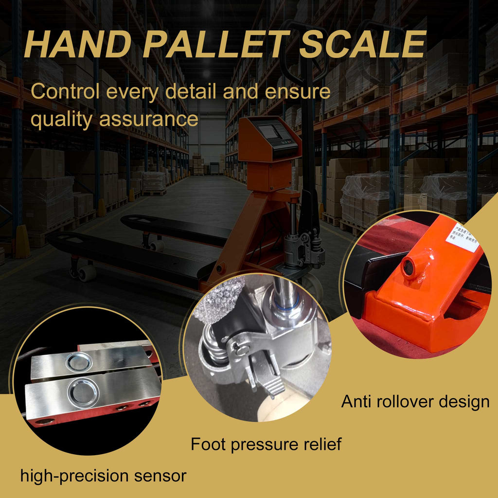 NovaFORKLIFT 5500 lbs Weighing Pallet Truck Heavy-Duty Digital Scale Hand Pallet Jack with LCD Display