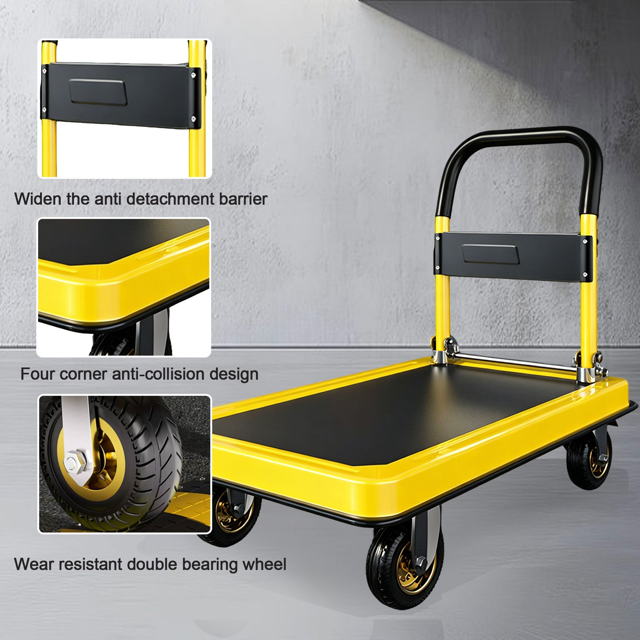 NOVAFKORKLIFT Foldable Multifunctional Small Cart for Household, Commercial, and Industrial Use. Foldable Portable Cart, suitable for various occasions such as warehouses, distribution centers, workshops, garages, large retail stores, and hypermarkets.