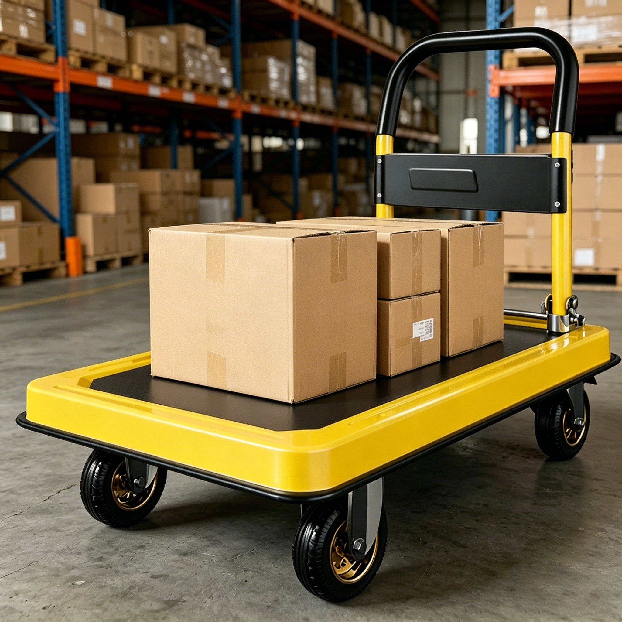 NOVAFKORKLIFT Foldable Multifunctional Small Cart for Household, Commercial, and Industrial Use. Foldable Portable Cart, suitable for various occasions such as warehouses, distribution centers, workshops, garages, large retail stores, and hypermarkets.