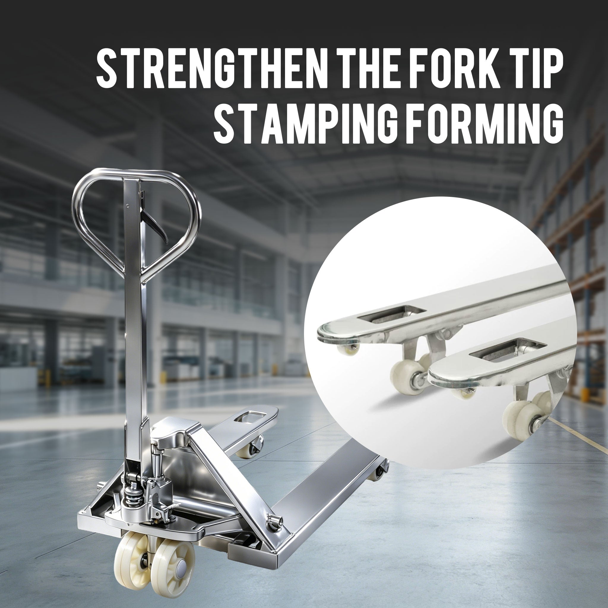 NOVAFORKLIFT 5500 pound stainless steel hand pallet jack, Heavy Duty Hydraulic Manual Truck, corrosion-resistant and rust proof, suitable for cold storage and refrigerated warehouses, commercial kitchens, and catering industries