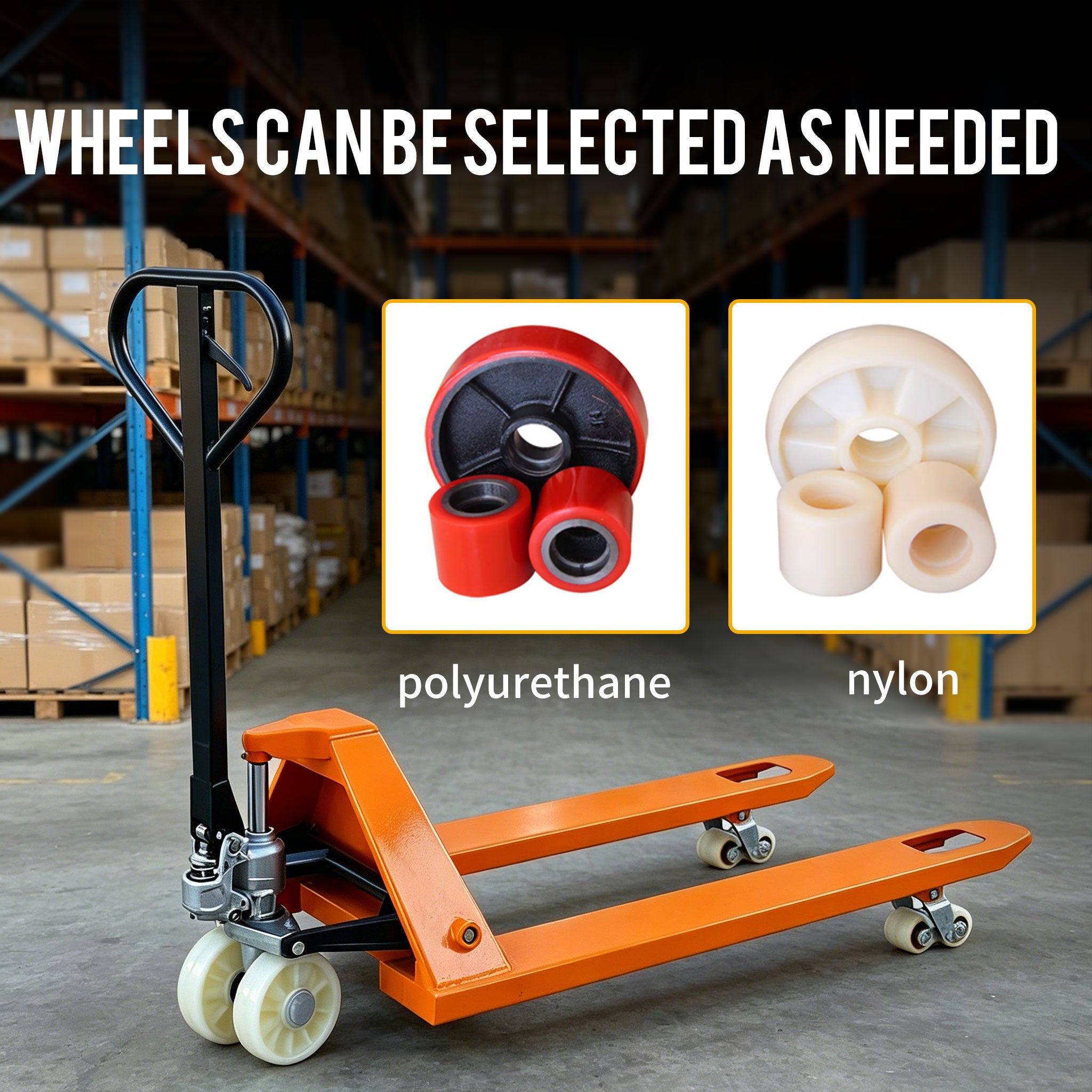 NOVAFORKLIFT 4410lbs Manual Pallet Truck, Manual Hydraulic Pallet Jack with Nylon and Rubber Wheels, Suitable for Warehouse Transport and Material Handling