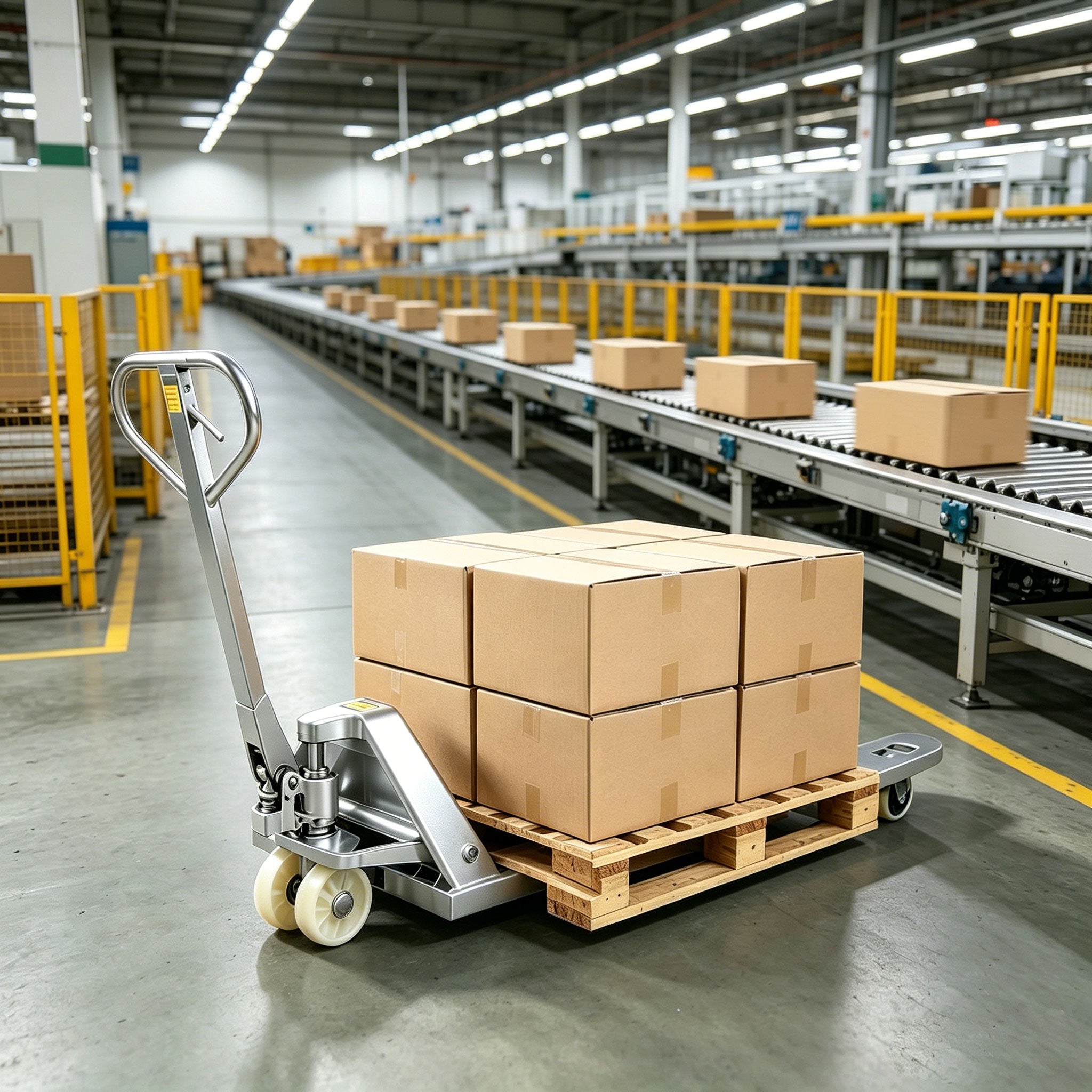 NOVRFORKLIFT 6600-pound industrial warehouse material handling heavy-duty stainless steel pallet truck for catering and food enterprises, corrosion-resistant, durable, small hand pallet jack