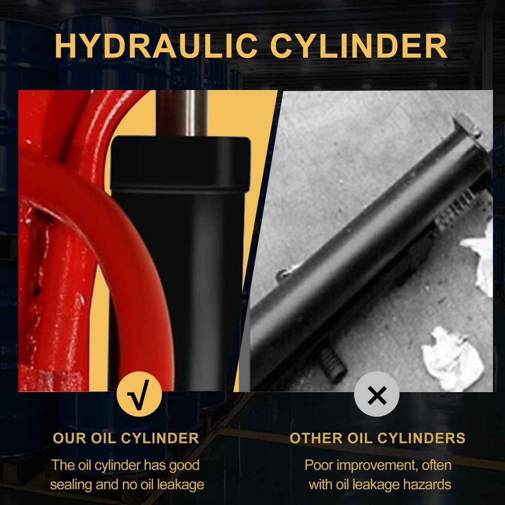 Hydraulic Drum Truck with Eagle Jaw Clamp, 55 Gallon Round Steel Oil Drum Cart, 1000 lbs Capacity, Nylon Wheel, Manual Foot Operated for Warehouse