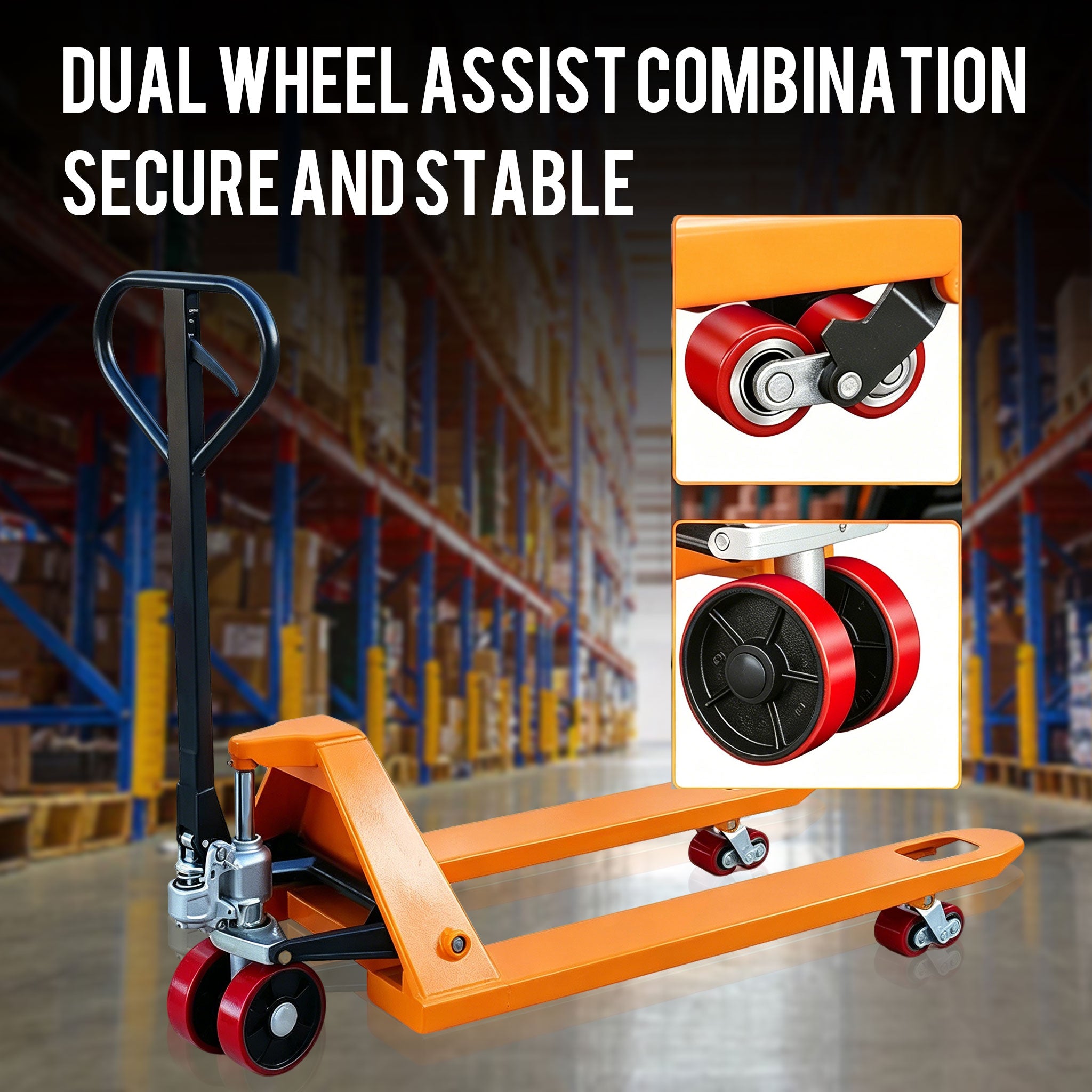 NOVAFORKLIFT 4410lbs Pallet Truck Hydraulic Nylon Rubber Wheels Warehouse