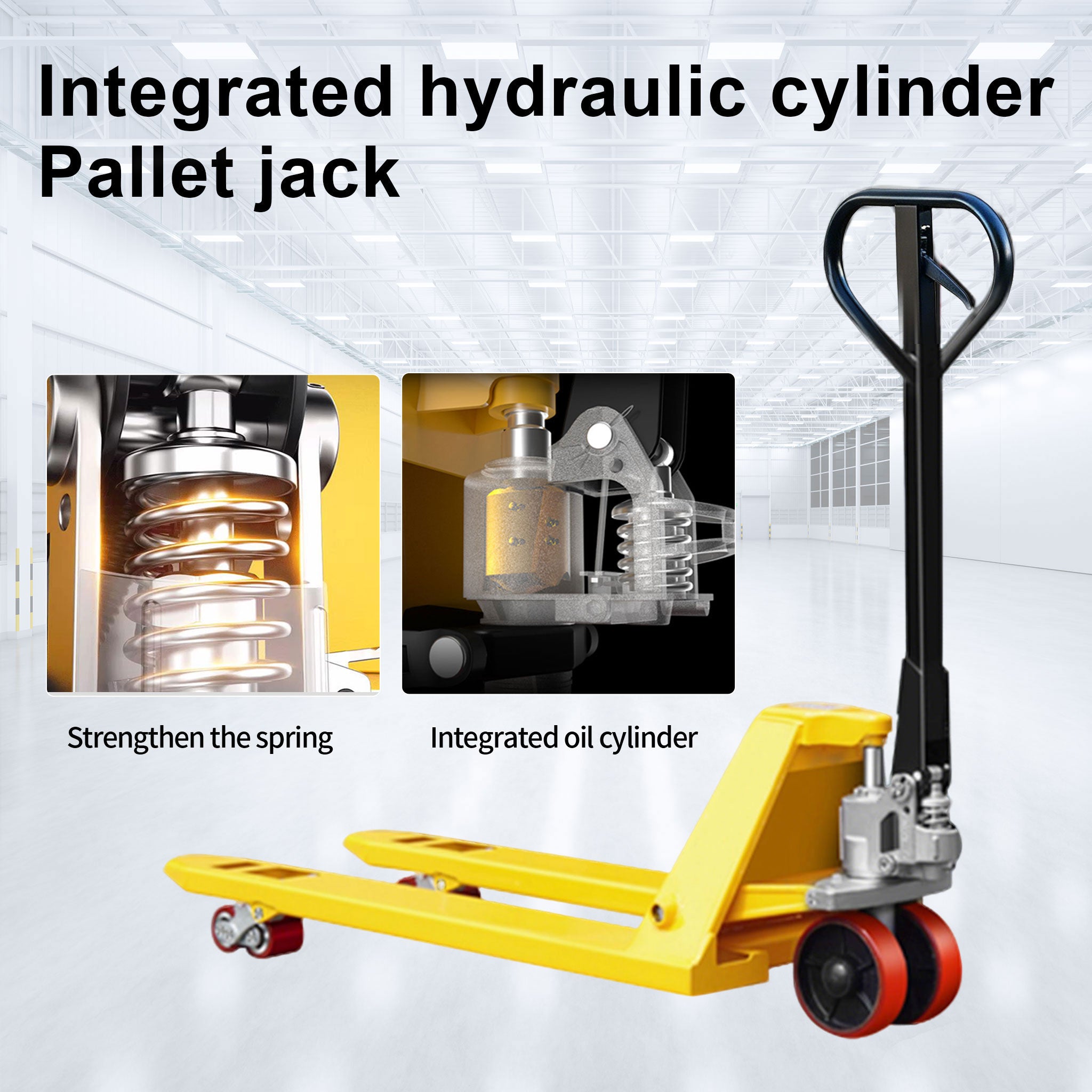 NOVAFORKLIFT Hand Pallet Jack Rubber-Nylon Wheels Warehouse Factory Use