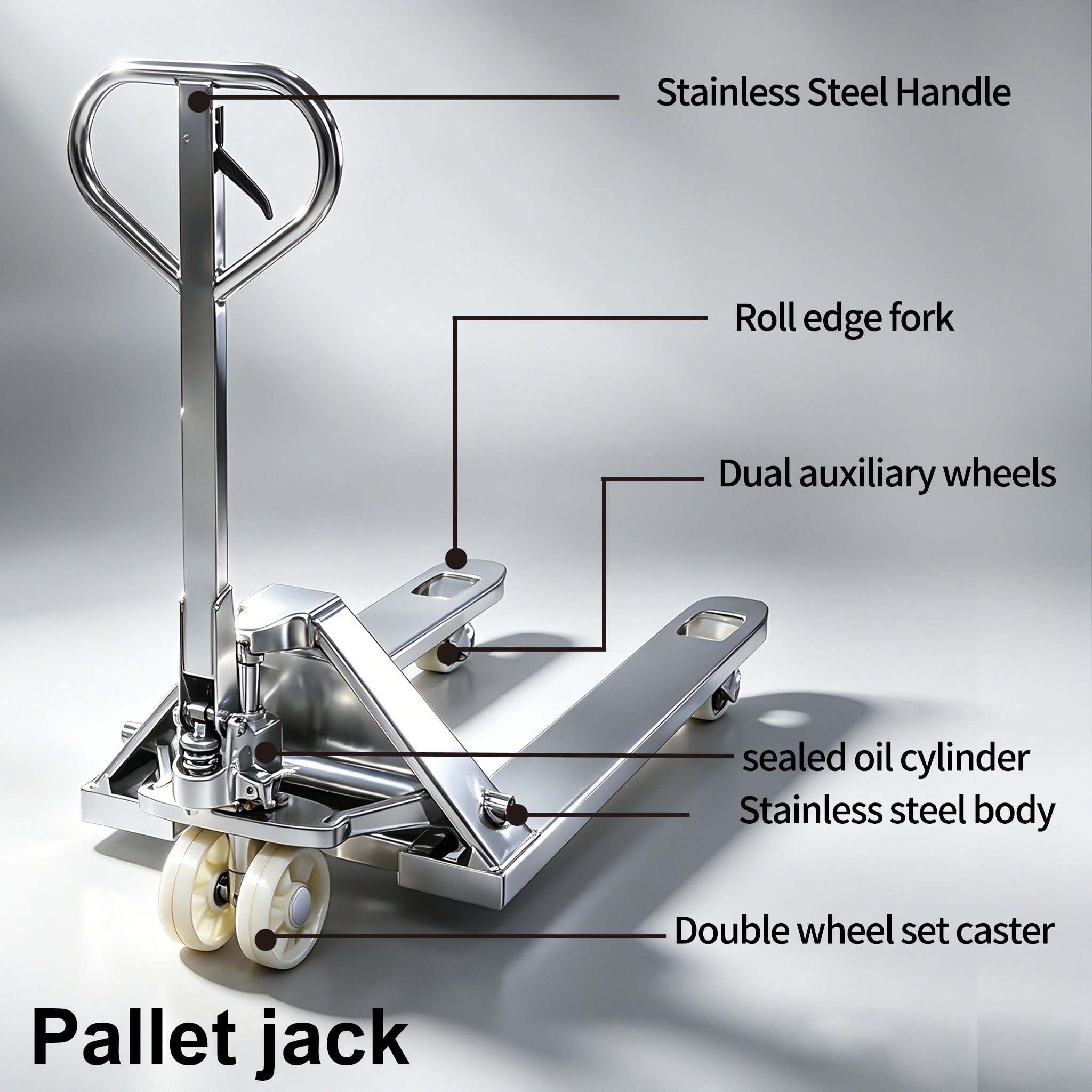NOVAFORKLIFT 6600lb Stainless Steel Pallet Truck Catering Food Enterprises