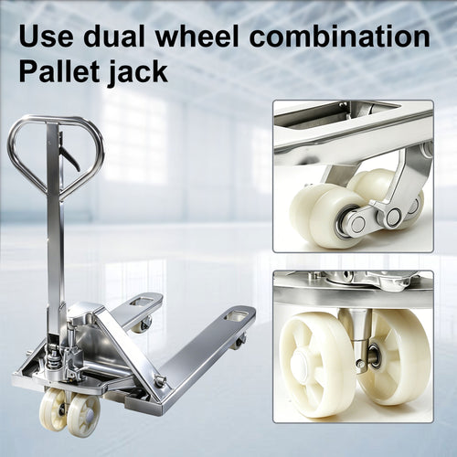 NOVAFORKLIFT 304 Stainless Steel Manual Pallet Truck for Food & Pharmaceutical Industry