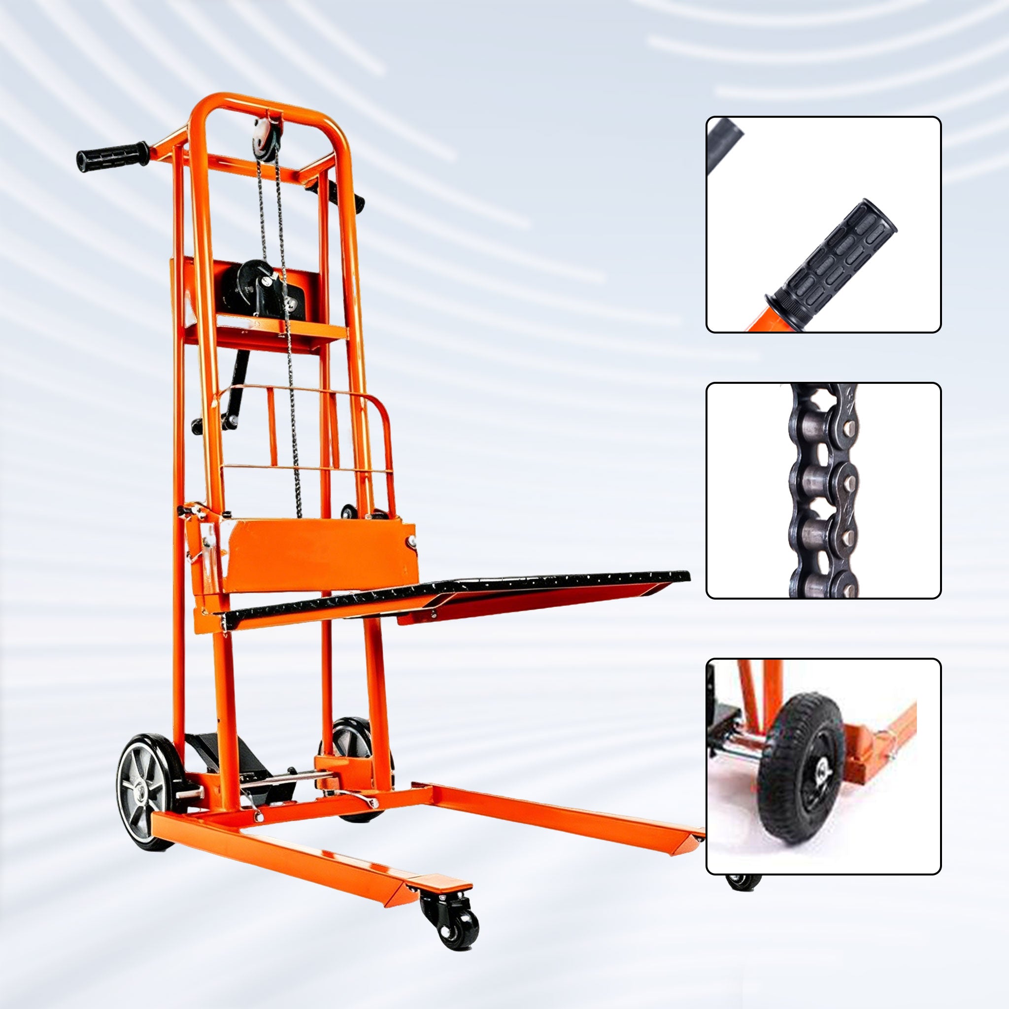NovaFORKLIFT Winch Stacker | 440 lbs Capacity, Warehouse Lift