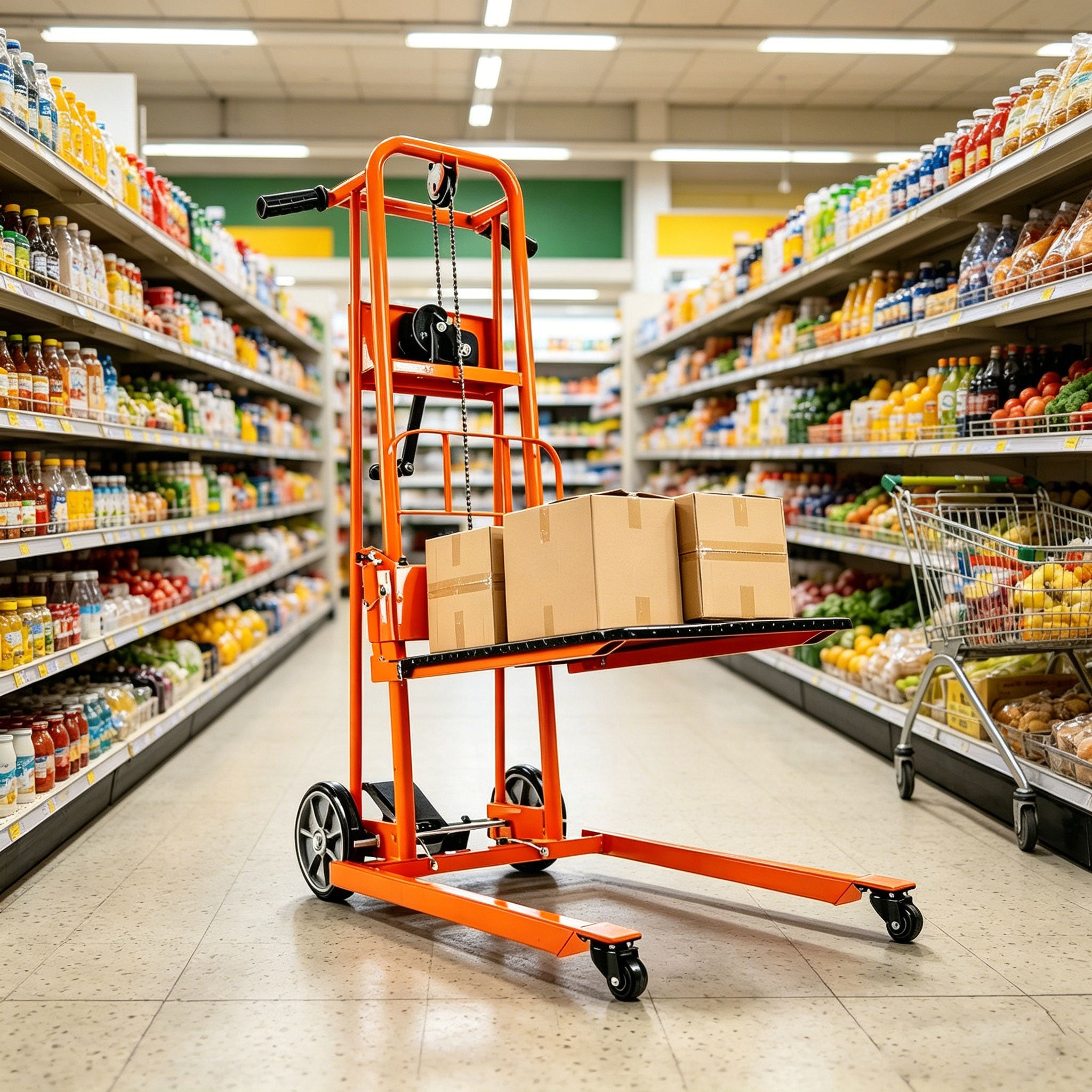 NovaFORKLIFT Winch Stacker | 440 lbs Capacity, Warehouse Lift