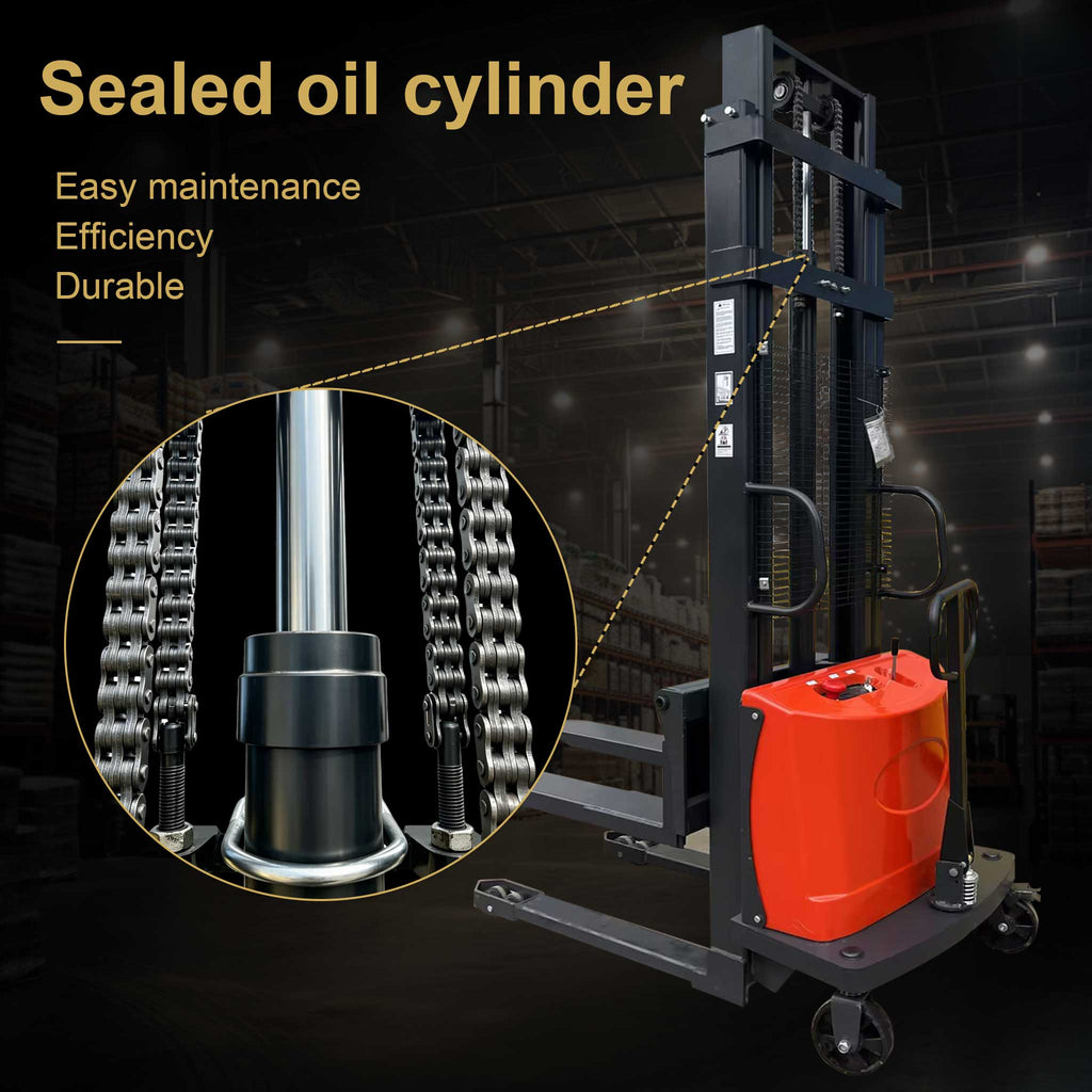NovaFORKLIFT Semi-Electric Pallet Stacker 2200 lbs Pallet Lift Truck Suitable for warehouse logistics, warehousing and handling