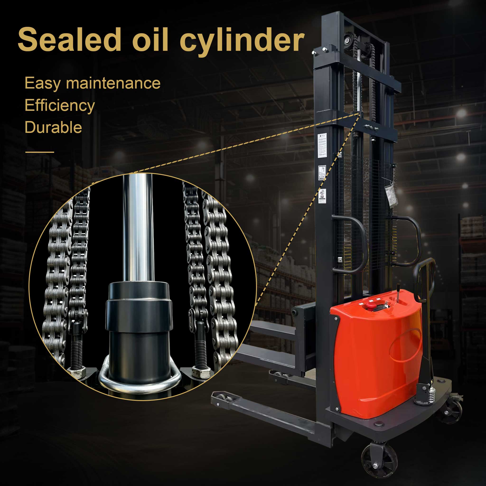 NovaFORKLIFT Semi-Electric Pallet Stacker 2200 lbs Pallet Lift Truck Suitable for warehouse logistics, warehousing and handling