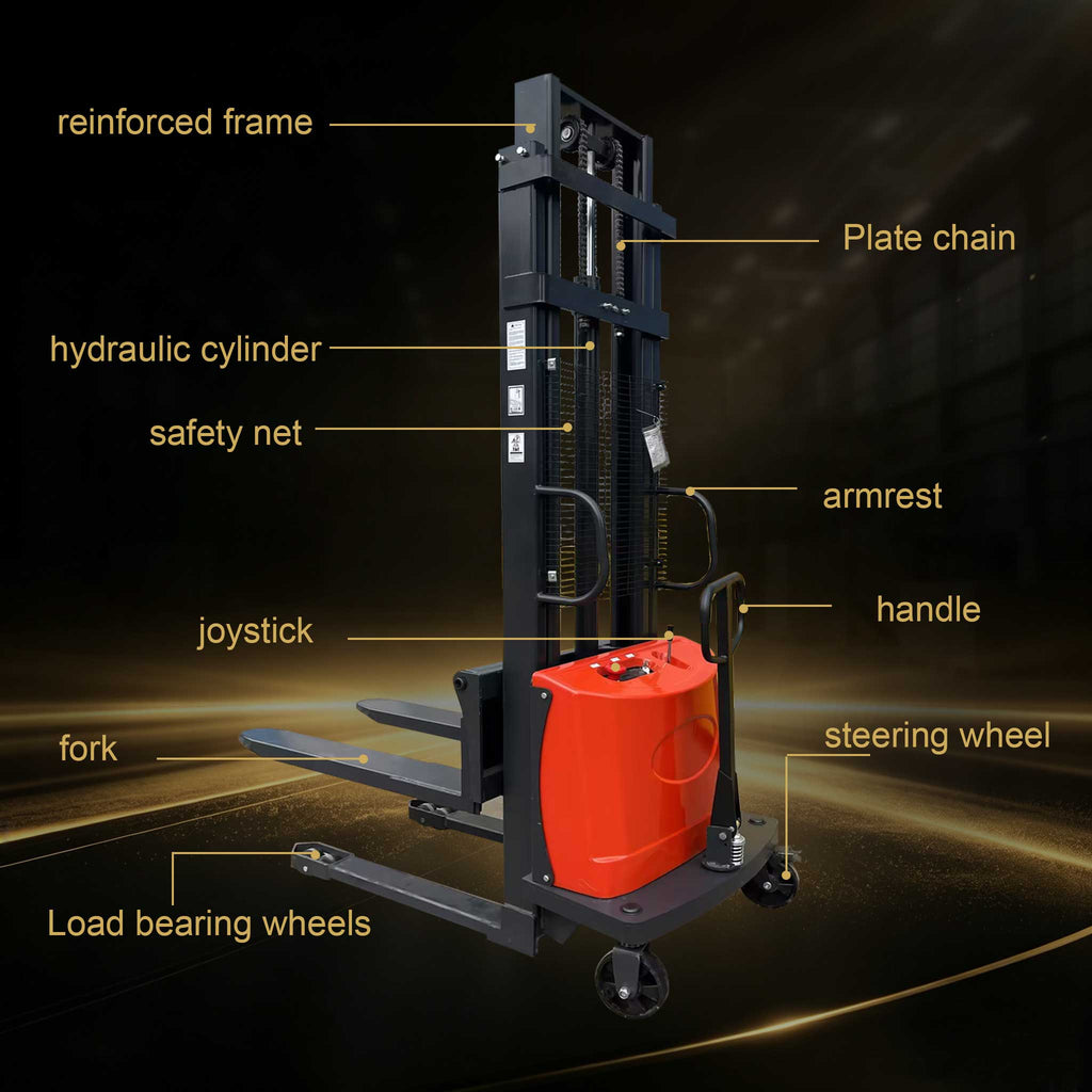 NovaFORKLIFT 4400 lbs Industrial Semi-Electric Stacker for Heavy-Duty Use