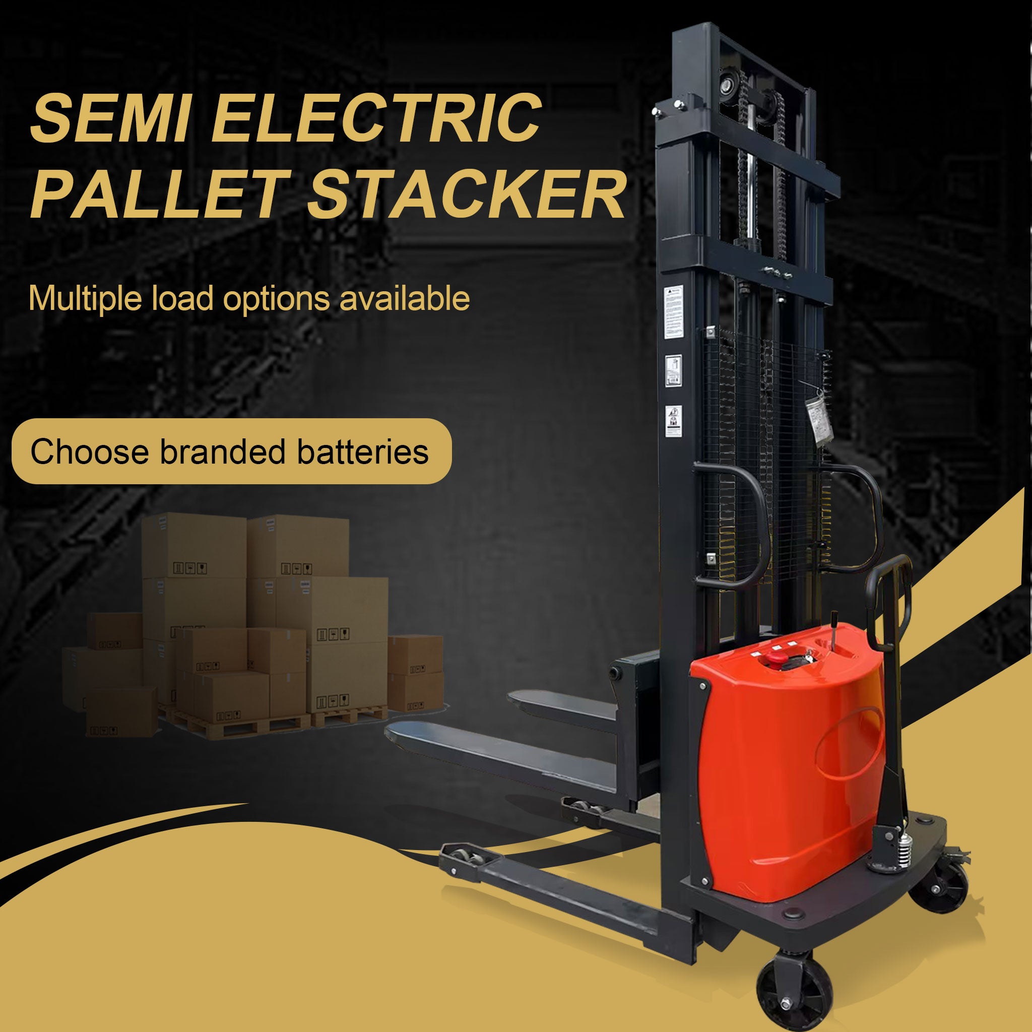 NovaFORKLIFT Semi-Electric Pallet Stacker Heavy-Duty Industrial Warehouse & Logistics