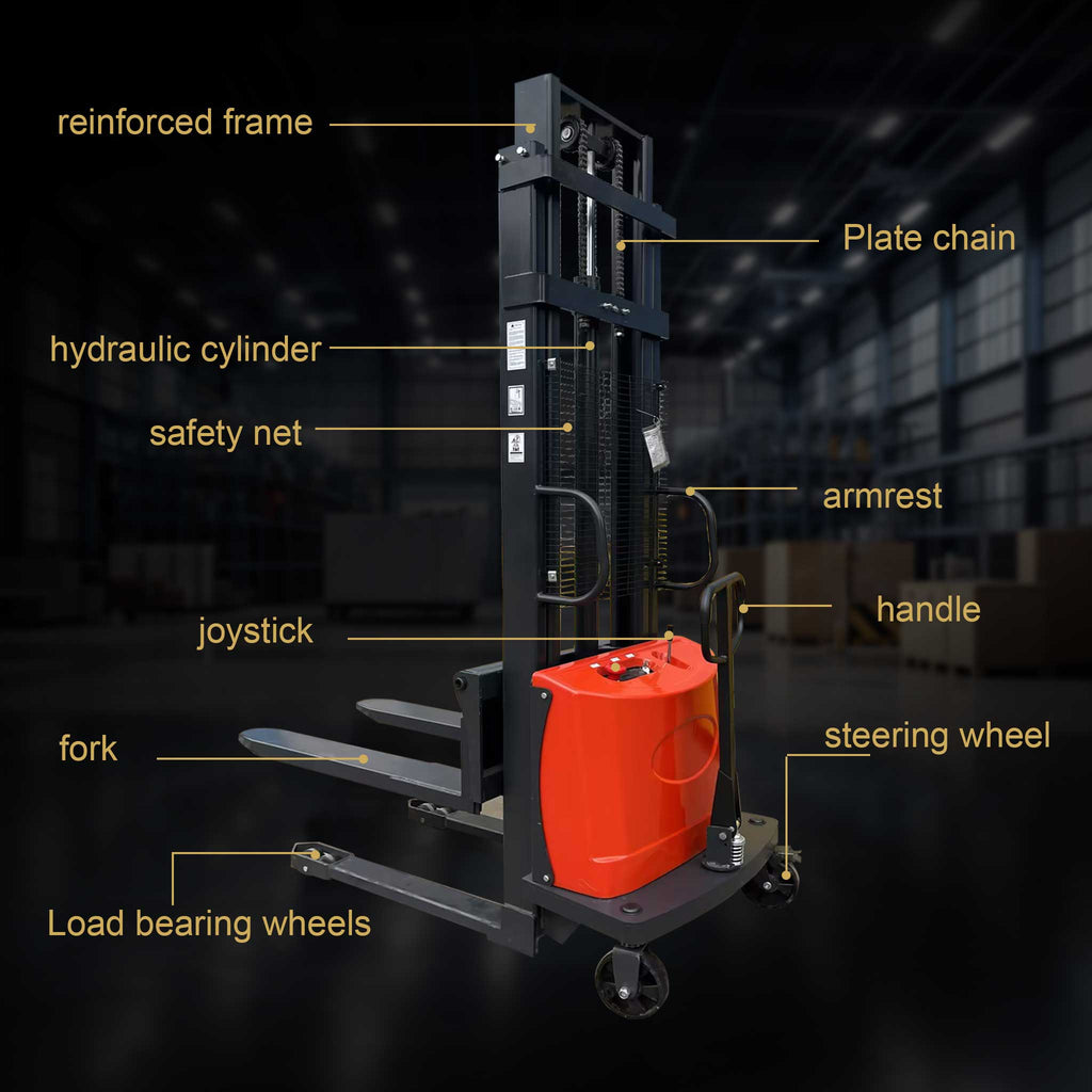 NovaFORKLIFT  3300 lbs Semi-Electric Stacker for Warehouse Material Handling