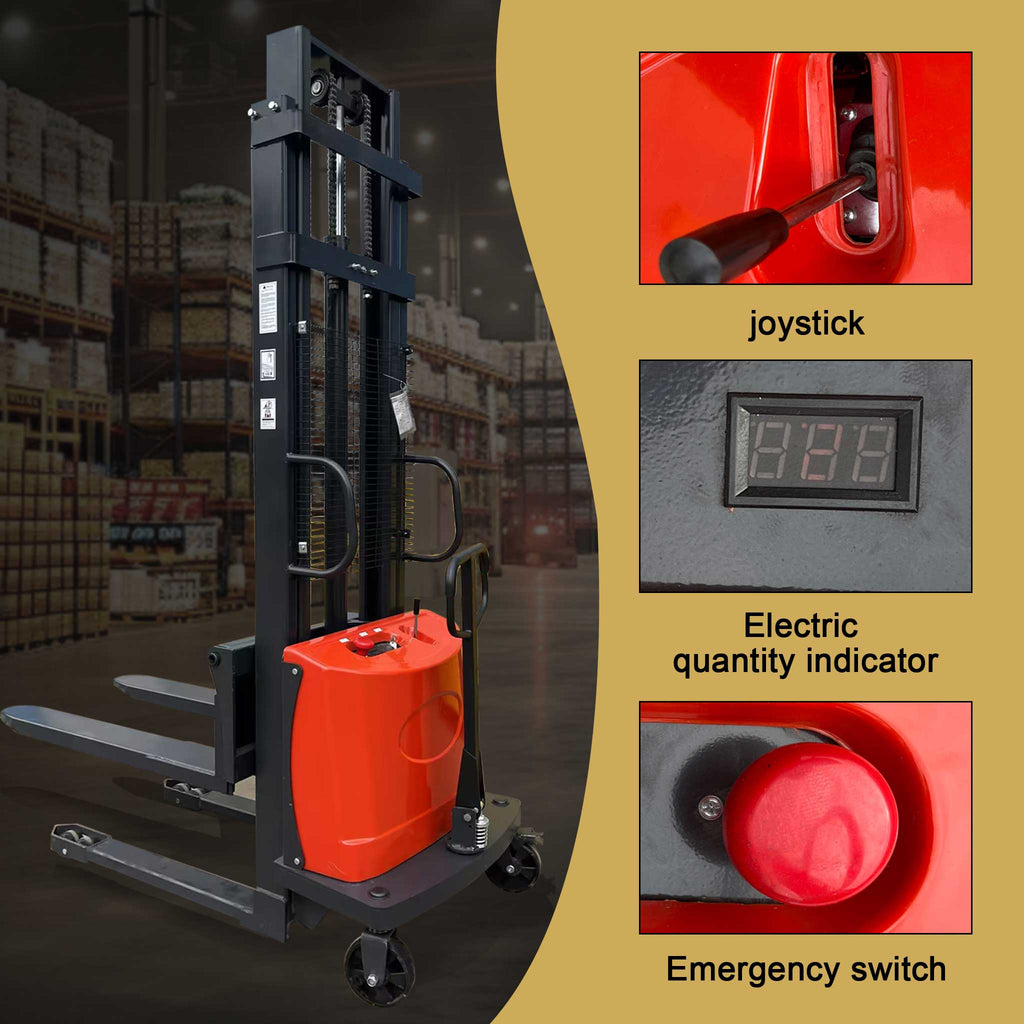 NovaFORKLIFT 4400 lbs Industrial Semi-Electric Stacker for Heavy-Duty Use