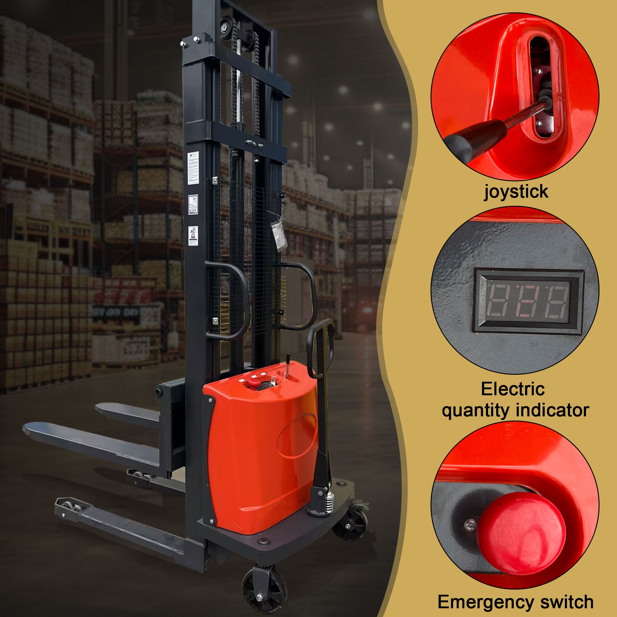 NovaFORKLIFT Semi-Electric Pallet Stacker Heavy-Duty Industrial Warehouse & Logistics