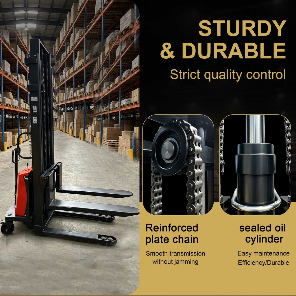NovaFORKLIFT  3300 lbs Semi-Electric Stacker for Warehouse Material Handling