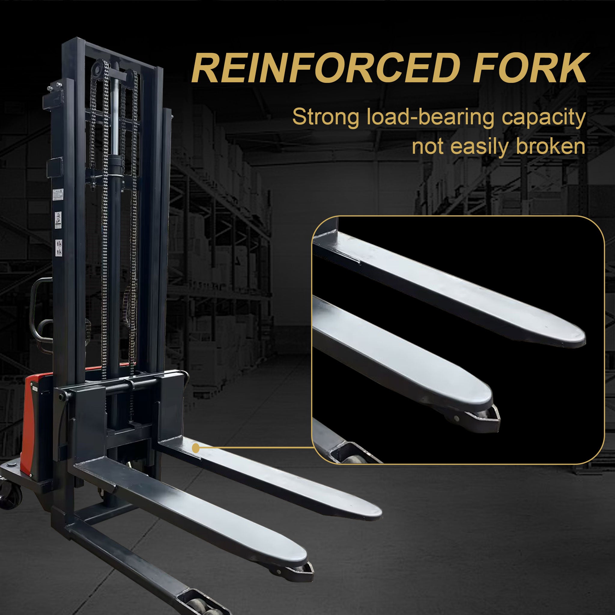 NovaFORKLIFT Semi-Electric Pallet Stacker Heavy-Duty Industrial Warehouse & Logistics