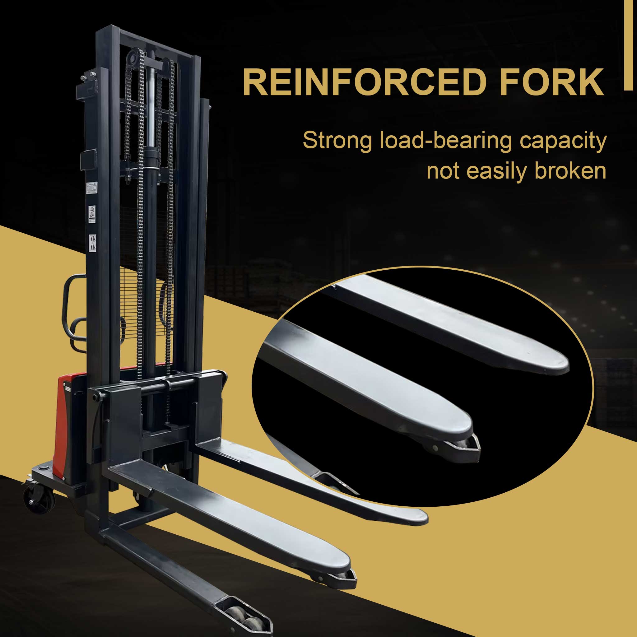 NovaFORKLIFT  3300 lbs Semi-Electric Stacker for Warehouse Material Handling