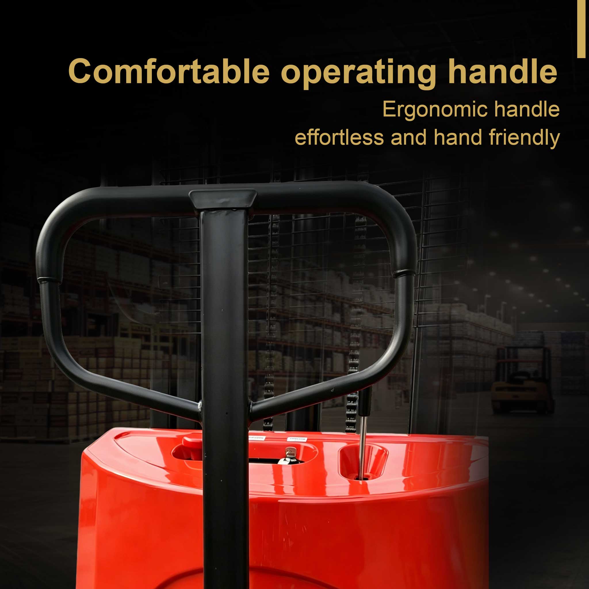 NovaFORKLIFT Semi-Electric Pallet Stacker 2200 lbs Pallet Lift Truck Suitable for warehouse logistics, warehousing and handling