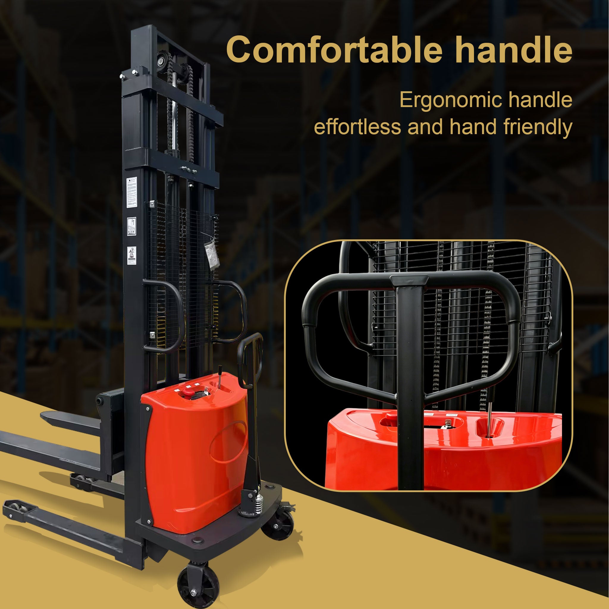 NovaFORKLIFT Semi-Electric Pallet Stacker Heavy-Duty Industrial Warehouse & Logistics